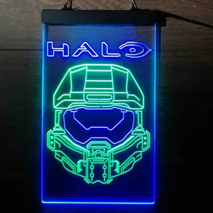 Halo Infinite Master Chief Helmet Neon-Like LED Sign