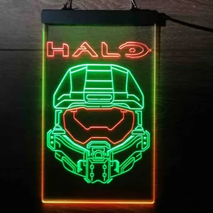 Halo Infinite Master Chief Helmet Neon-Like LED Sign