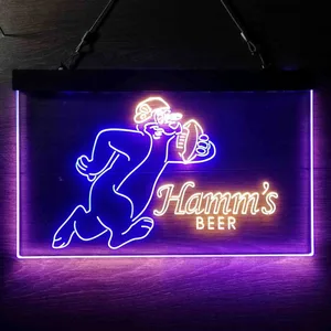 Hamm's Bear Rugby Neon-Like LED Sign