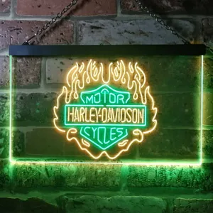 Harley Davidson Fire Neon-Like LED Sign