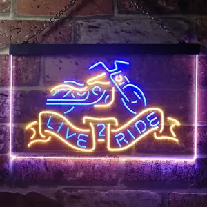 Harley Davidson Live 2 Ride Bike Neon-Like LED Sign