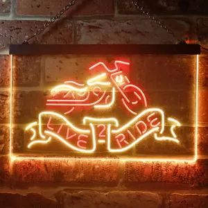 Harley Davidson Live 2 Ride Bike Neon-Like LED Sign