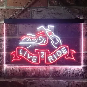 Harley Davidson Live 2 Ride Bike Neon-Like LED Sign