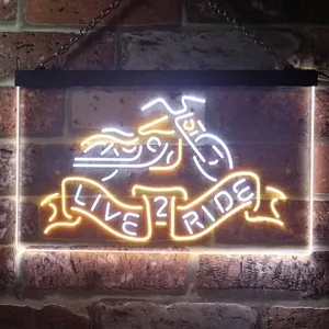 Harley Davidson Live 2 Ride Bike Neon-Like LED Sign