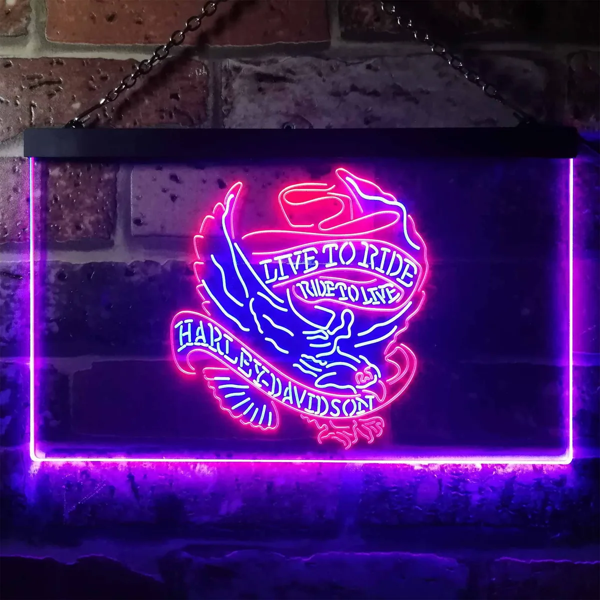 Harley Davidson Live to Ride Eagle Neon-Like LED Sign