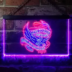 Harley Davidson Live to Ride Eagle Neon-Like LED Sign