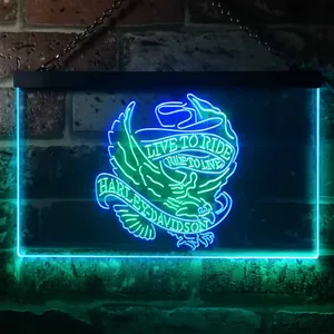 Harley Davidson Live to Ride Eagle Neon-Like LED Sign