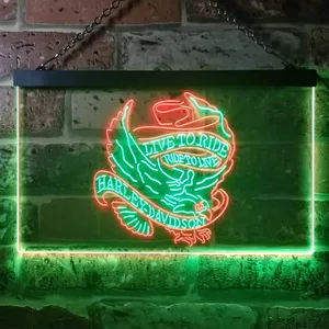 Harley Davidson Live to Ride Eagle Neon-Like LED Sign