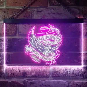 Harley Davidson Live to Ride Eagle Neon-Like LED Sign