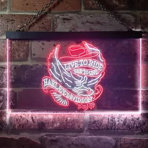Harley Davidson Live to Ride Eagle Neon-Like LED Sign