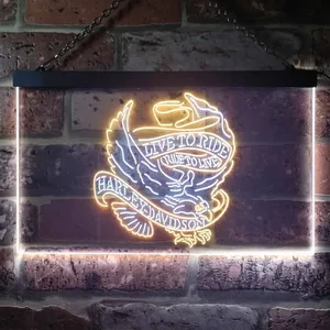 Harley Davidson Live to Ride Eagle Neon-Like LED Sign