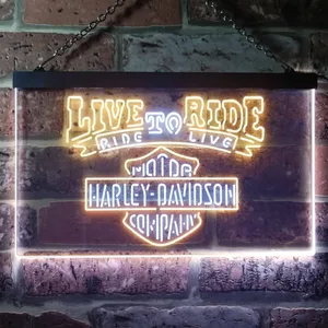 Harley Davidson Live to Ride Neon-Like LED Sign