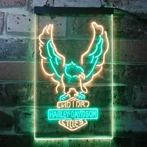 Harley Davidson Up Wing Eagle Neon-Like LED Sign