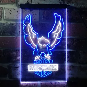 Harley Davidson Up Wing Eagle Neon-Like LED Sign