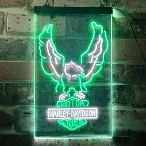 Harley Davidson Up Wing Eagle Neon-Like LED Sign