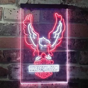 Harley Davidson Up Wing Eagle Neon-Like LED Sign