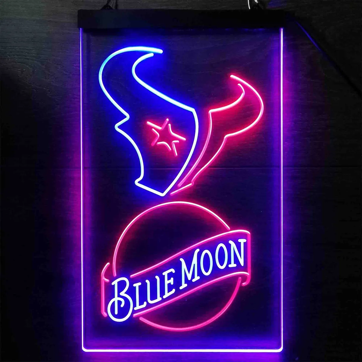 Houston Texans Blue Moon Neon-Like LED Sign
