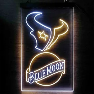 Houston Texans Blue Moon Neon-Like LED Sign