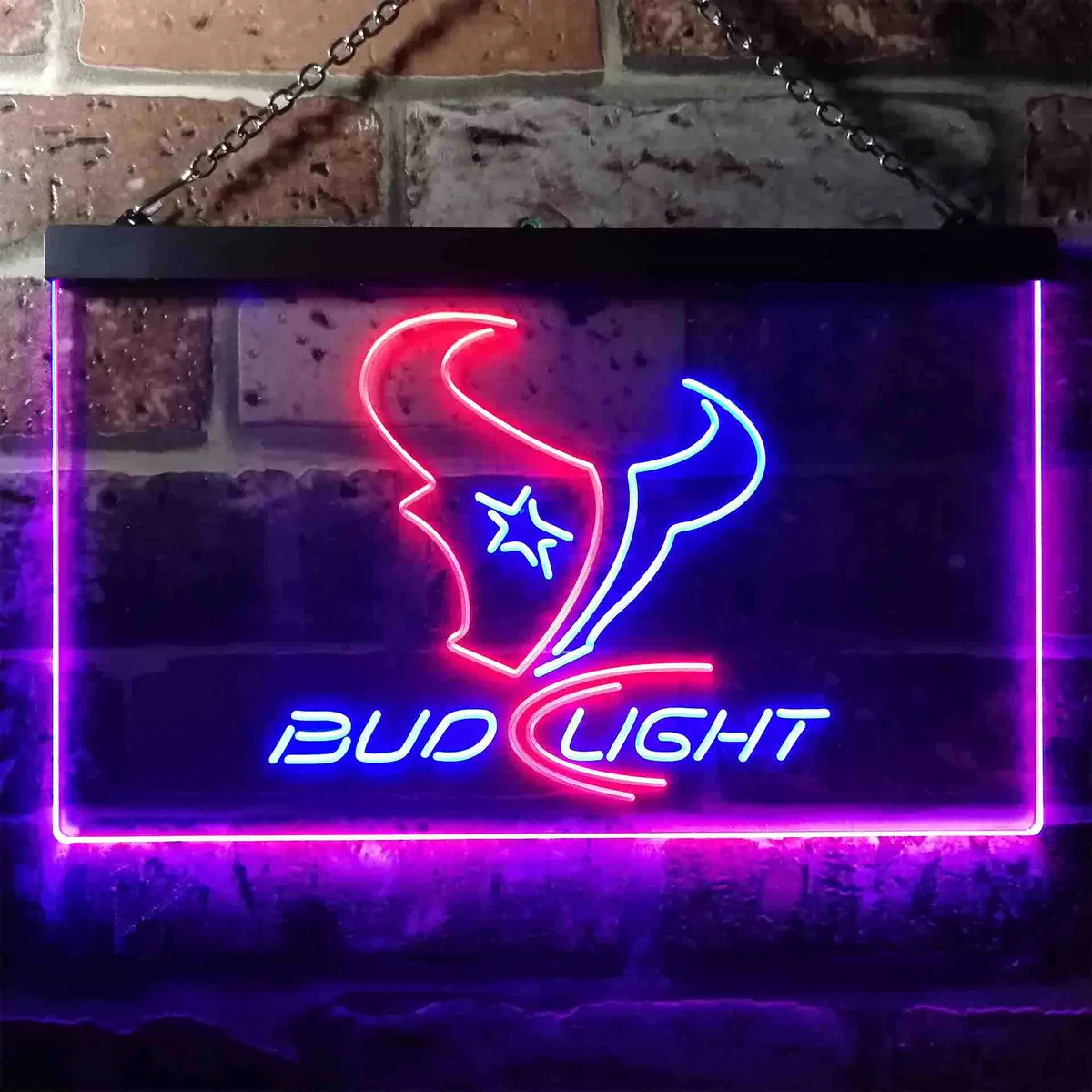 Houston Texans Bud Light Neon-Like LED Sign