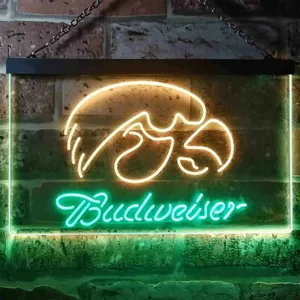 Iowa Hawkeyes Budweiser Neon-Like LED Sign