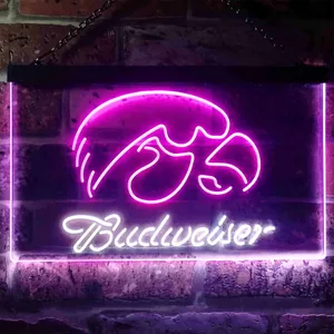 Iowa Hawkeyes Budweiser Neon-Like LED Sign