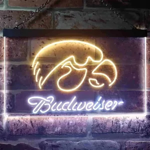 Iowa Hawkeyes Budweiser Neon-Like LED Sign