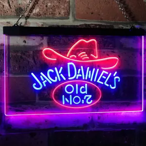 Jack Daniel's Cowboy Hat Old No. 7 Neon-Like LED Sign