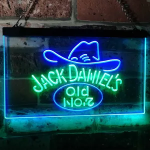 Jack Daniel's Cowboy Hat Old No. 7 Neon-Like LED Sign