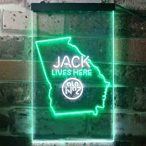 Jack Daniel's Jack Lives Here - Georgia Neon-Like LED Sign