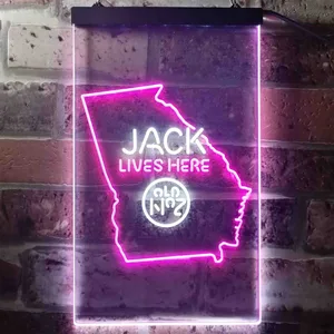 Jack Daniel's Jack Lives Here - Georgia Neon-Like LED Sign