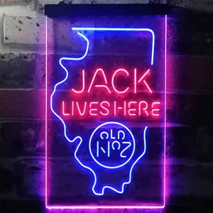 Jack Daniel's Jack Lives Here - Illinois Neon-Like LED Sign
