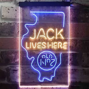 Jack Daniel's Jack Lives Here - Illinois Neon-Like LED Sign