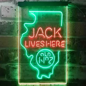 Jack Daniel's Jack Lives Here - Illinois Neon-Like LED Sign