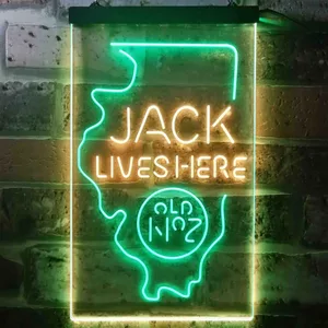 Jack Daniel's Jack Lives Here - Illinois Neon-Like LED Sign
