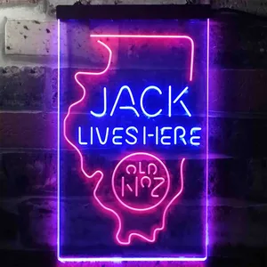Jack Daniel's Jack Lives Here - Illinois Neon-Like LED Sign