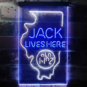 Jack Daniel's Jack Lives Here - Illinois Neon-Like LED Sign
