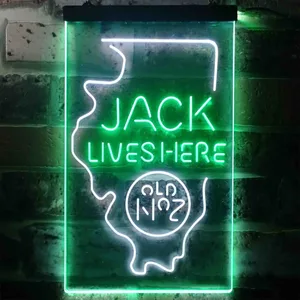 Jack Daniel's Jack Lives Here - Illinois Neon-Like LED Sign