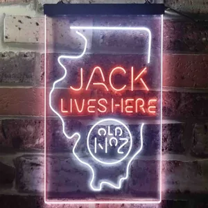 Jack Daniel's Jack Lives Here - Illinois Neon-Like LED Sign