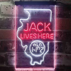 Jack Daniel's Jack Lives Here - Illinois Neon-Like LED Sign