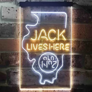 Jack Daniel's Jack Lives Here - Illinois Neon-Like LED Sign