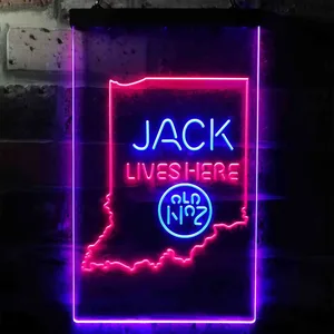 Jack Daniel's Jack Lives Here - Indiana Neon-Like LED Sign