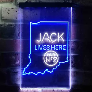 Jack Daniel's Jack Lives Here - Indiana Neon-Like LED Sign