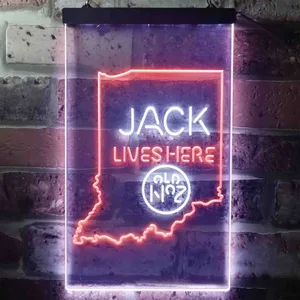 Jack Daniel's Jack Lives Here - Indiana Neon-Like LED Sign