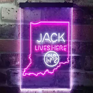 Jack Daniel's Jack Lives Here - Indiana Neon-Like LED Sign