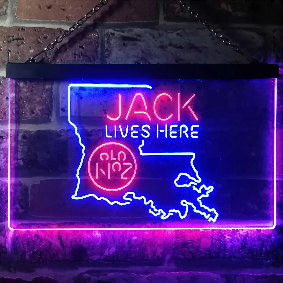 Jack Daniel's Jack Lives Here - Louisiana Neon-Like LED Sign