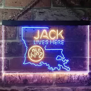 Jack Daniel's Jack Lives Here - Louisiana Neon-Like LED Sign