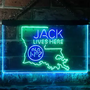 Jack Daniel's Jack Lives Here - Louisiana Neon-Like LED Sign