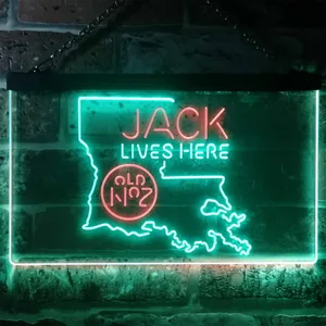 Jack Daniel's Jack Lives Here - Louisiana Neon-Like LED Sign