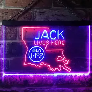 Jack Daniel's Jack Lives Here - Louisiana Neon-Like LED Sign