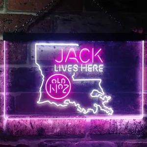 Jack Daniel's Jack Lives Here - Louisiana Neon-Like LED Sign